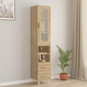 vidaXL Highboard sonoma eik 34,5x34x180 cm konstruert tre