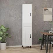 vidaXL Highboard høyglans hvit 34,5x34x180 cm konstruert tre