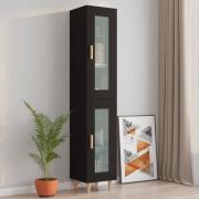 vidaXL Highboard svart 34,5x34x180 cm konstruert tre