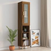 vidaXL Highboard brun eik 34,5x34x180 cm konstruert tre