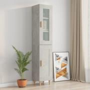 vidaXL Highboard betonggrå 34,5x34x180 cm konstruert tre