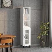 vidaXL Highboard hvit 34,5x34x180 cm konstruert tre