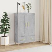 vidaXL Highboard betonggrå 69,5x31x115 cm konstruert tre