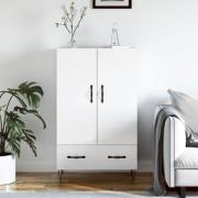 vidaXL Highboard høyglans hvit 69,5x31x115 cm konstruert tre