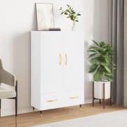 vidaXL Highboard høyglans hvit 69,5x31x115 cm konstruert tre