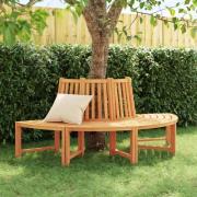 vidaXL Trebenk halvrund Ø201 cm heltre teak