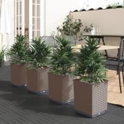 vidaXL Plantekasser 4 stk brun 30x30x37 cm polypropylen