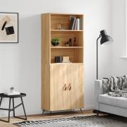 vidaXL Highboard sonoma eik 69,5x34x180 cm konstruert tre