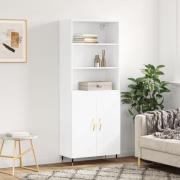 vidaXL Highboard hvit 69,5x34x180 cm konstruert tre