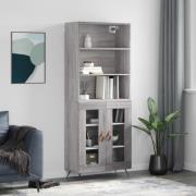 vidaXL Highboard grå sonoma 69,5x34x180 cm konstruert tre