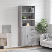 vidaXL Highboard grå sonoma 69,5x34x180 cm konstruert tre