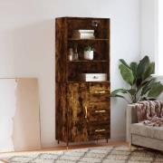 vidaXL Highboard røkt eik 69,5x34x180 cm konstruert tre