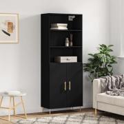 vidaXL Highboard svart 69,5x34x180 cm konstruert tre