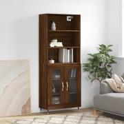 vidaXL Highboard brun eik 69,5x34x180 cm konstruert tre