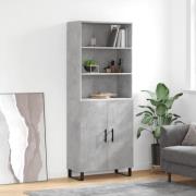 vidaXL Highboard betonggrå 69,5x34x180 cm konstruert tre