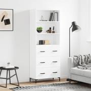 vidaXL Highboard hvit 69,5x34x180 cm konstruert tre