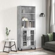 vidaXL Highboard betonggrå 69,5x34x180 cm konstruert tre