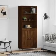 vidaXL Highboard brun eik 69,5x34x180 cm konstruert tre