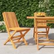 vidaXL Klappstoler 2 stk 47x47x89 cm heltre teak