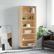 vidaXL Highboard sonoma eik 69,5x32,5x180 cm konstruert tre