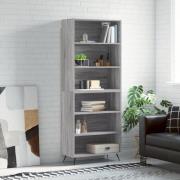 vidaXL Highboard grå sonoma 69,5x32,5x180 cm konstruert tre