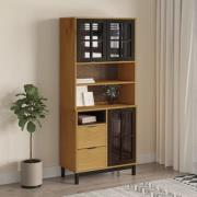 vidaXL Highboard med glassdører FLAM 80x40x180 cm heltre furu