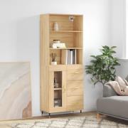 vidaXL Highboard sonoma eik 69,5x34x180 cm konstruert tre