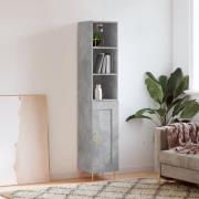 vidaXL Highboard betonggrå 34,5x34x180 cm konstruert tre