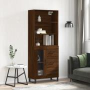 vidaXL Highboard brun eik 69,5x34x180 cm konstruert tre