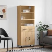 vidaXL Highboard sonoma eik 69,5x34x180 cm konstruert tre