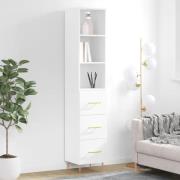 vidaXL Highboard hvit 34,5x34x180 cm konstruert tre