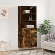 vidaXL Highboard røkt eik 69,5x34x180 cm konstruert tre