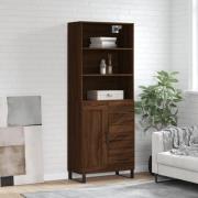 vidaXL Highboard brun eik 69,5x34x180 cm konstruert tre