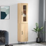 vidaXL Highboard sonoma eik 34,5x34x180 cm konstruert tre