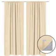 vidaXL Lystette gardiner 2 stk to-lags 140x175 cm beige