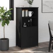 vidaXL Highboard svart 62x36x121,5 cm konstruert tre