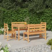 vidaXL Hagespisegruppe 5 deler heltre teak