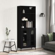 vidaXL Highboard svart 69,5x34x180 cm konstruert tre