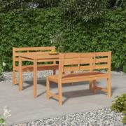 vidaXL Hagespisegruppe 3 deler heltre teak