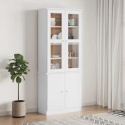 vidaXL Vitrine ALTA hvit 77x35x186,5 cm heltre furu