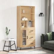 vidaXL Highboard sonoma eik 69,5x34x180 cm konstruert tre