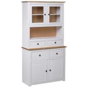 vidaXL Highboard hvit 93x40,5x180 cm heltre furu Panama Range