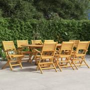 vidaXL Klappstoler 8 stk 55x62x90 cm heltre teak