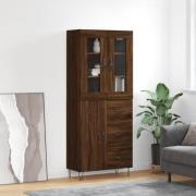 vidaXL Highboard brun eik 69,5x34x180 cm konstruert tre