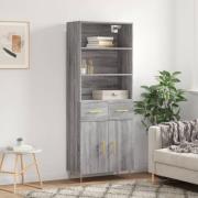 vidaXL Highboard grå sonoma 69,5x34x180 cm konstruert tre