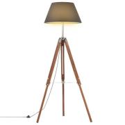 vidaXL Gulvlampe med stativ honningbrun og svart heltre teak 141 cm