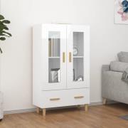 vidaXL Highboard høyglans hvit 70x31x115 cm konstruert tre