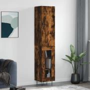 vidaXL Highboard røkt eik 34,5x34x180 cm konstruert tre