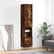 vidaXL Highboard røkt eik 34,5x34x180 cm konstruert tre