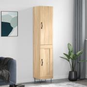 vidaXL Highboard sonoma eik 34,5x34x180 cm konstruert tre